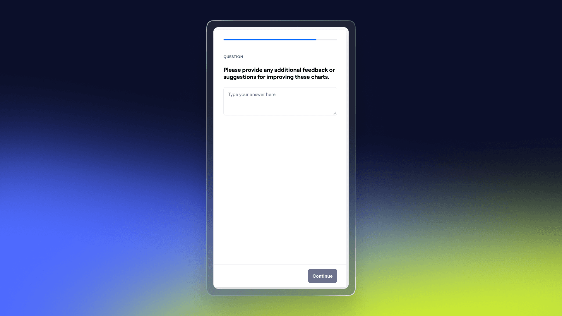 The closing open question in Maze asking for any additional feedback or suggestions